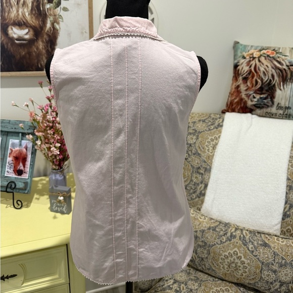 Ralph Lauren Pink Sleeveless Button Down Top - Picture 3 of 5